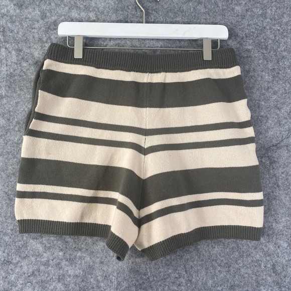 Anthropologie Shorts Small Green Striped Knit Lounge High Rise Saturday Sunday - Picture 3 of 12